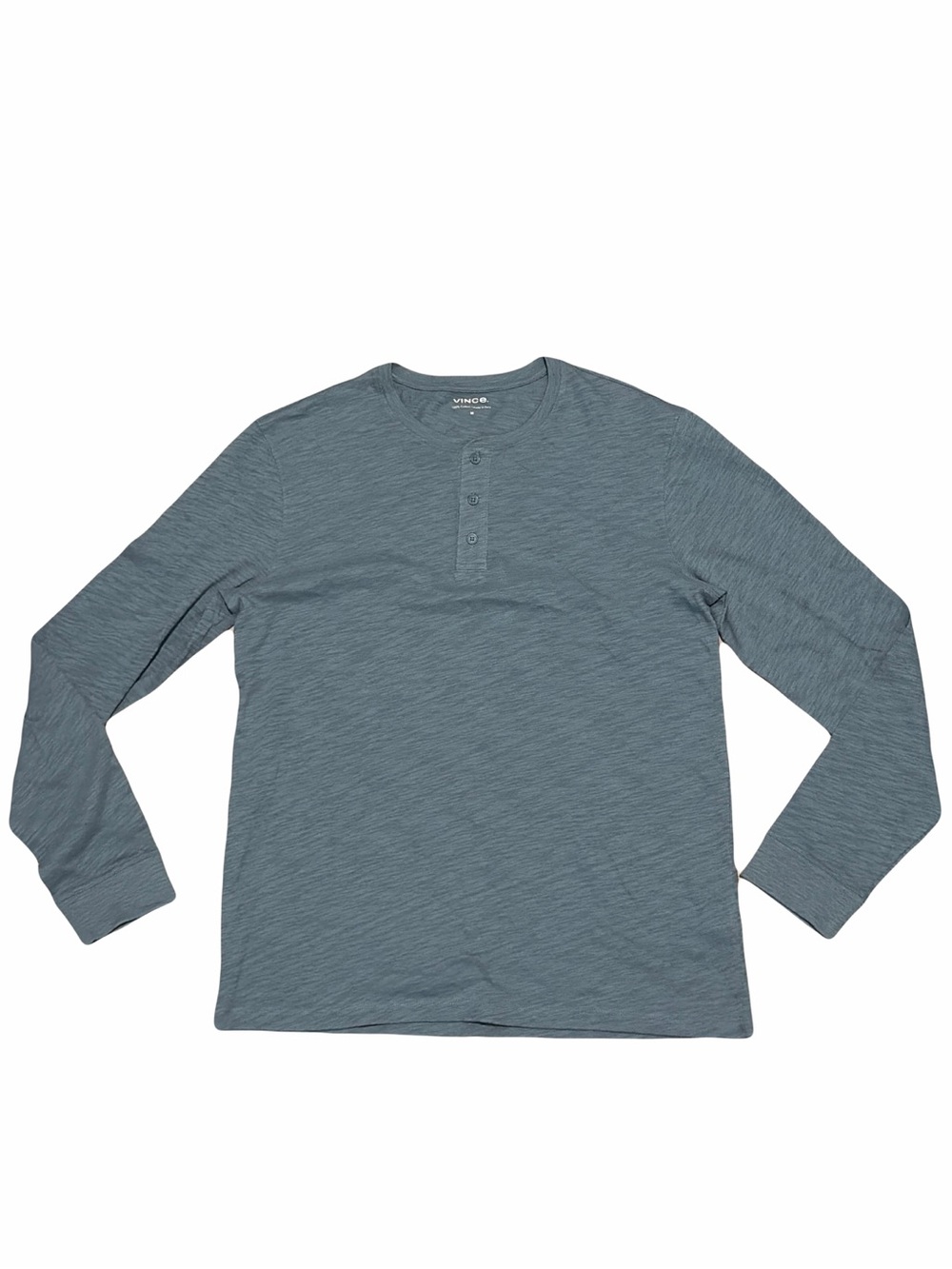 New Vince Slate Blue Long Sleeve Henley Shirt